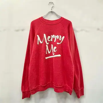 구제 의류 크리스마스 맨투맨 USA제 빨간색 L 속기모 빈티지