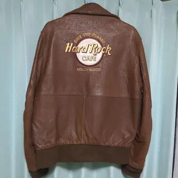 Hard Rock Cafe 레더 자켓 가죽점퍼 브라운 USA