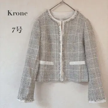 [ Krone ] 노카라 자켓 입학 졸업 포멀 트위드 라메 7호