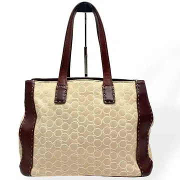 새상품급 genten 겐텐 토트백 숄더 캔버스 가죽 브라운