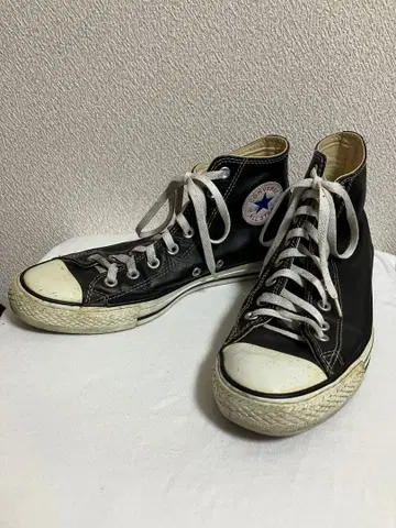 컨버스 블랙 가죽 하이컷