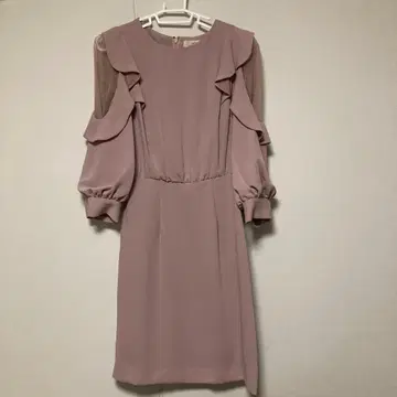 SNIDEL 시어 숄더 미니 원피스 핑크 사에코 씨 원피스