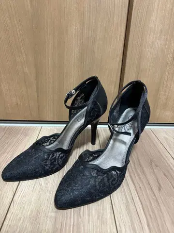 블랙 레이스 하이힐 23.5cm 결혼식