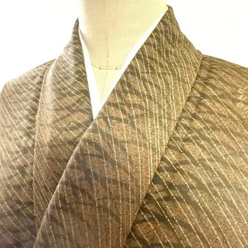 5k3093 기모노 이중 기모노 코몬 브라운 그린 패턴 제품 일본 의류