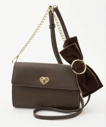 아오키 미사코 x 시마무라 리본 포함 숄더백 다크 브라운