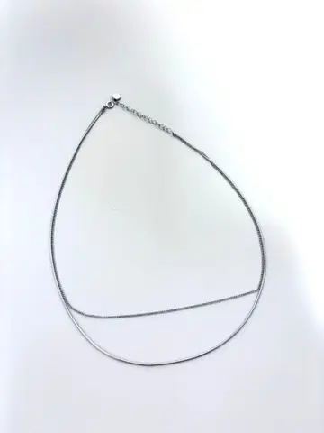 [새상품] 실버 이중 체인 목걸이