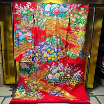 우치카케 이로 우치카케 아키야마 아키라 손글씨 염색 모란 사계절 꽃 작가