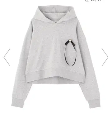 프로포션 바디 드레싱 리본 브로치 부착 후디