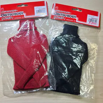 미개봉 오비츠60 터틀넥 스웨터 빨간색 블랙 2장 세트 인형 의류