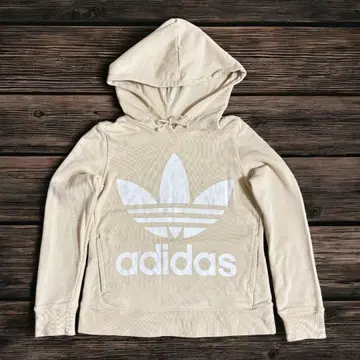 새상품급 아디다스 베이지 후드티 후드 부착 트레이닝복 M