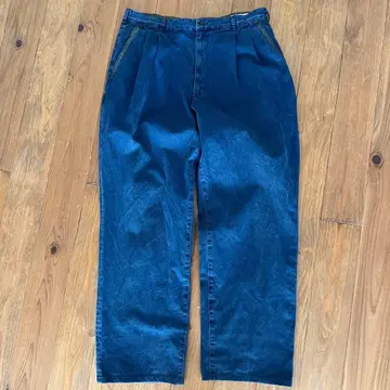 PAPAS 파파스 투 턱 데님 인디고 팬츠 슬랙스