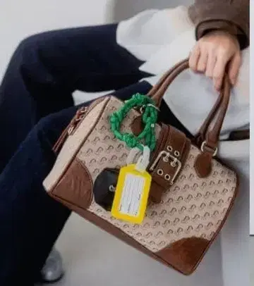 JEANASIS 자카드 모노그램 보스턴 브라운 계열