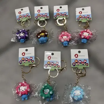 간사이 만박 산리오 미야쿠미야쿠 파스텔 컬러 키링 7개 세트 컴플리트