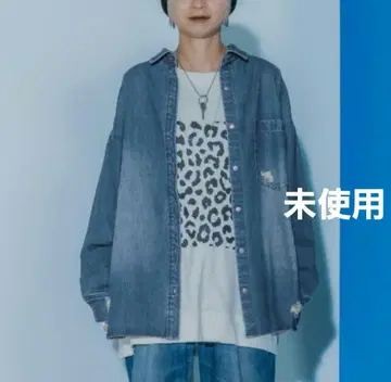 미사용 지나시스 [미키노스케 기획] 라이트 온스 데님 셔츠 블루