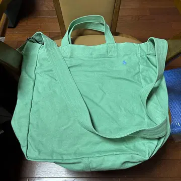 민트 그린 캔버스 숄더백
