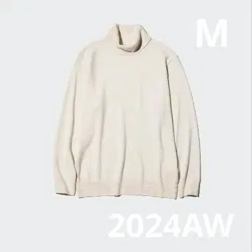[ 거의 미사용 ] UNIQLO 캐시미어 터틀넥 2024AW 내추럴 M