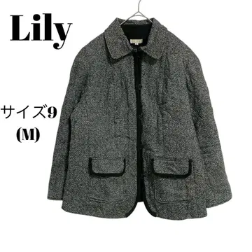 [ Lily ] 트위드 노카라 자켓 울 가을/겨울 코트 경량 아우터