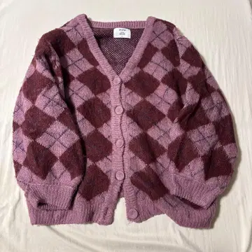 jouetie 체크 니트 가디건