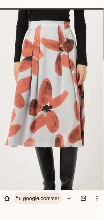 ballsy 익스팬션 플라워 투 턱 미디 스커트 36