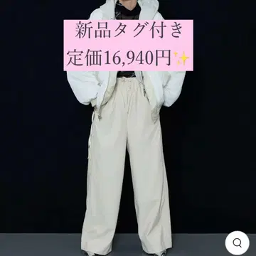 메종 스페셜 비건 레더 이지 팬츠 화이트 방한