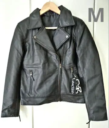 블랙 가죽 라이더 자켓 M
