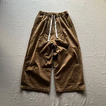 Gauze# 카멜 브라운 코듀로이 와이드 팬츠 일본제