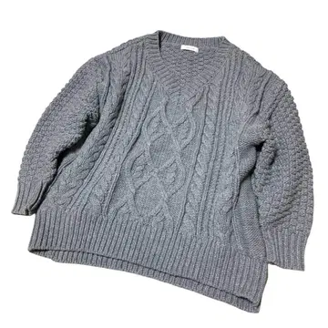 JEANASIS 지나시스 자카드 니트 루즈핏 프리 사이즈 그레이