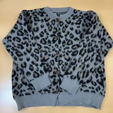 레오파드 무늬 가디건 여성용 XL