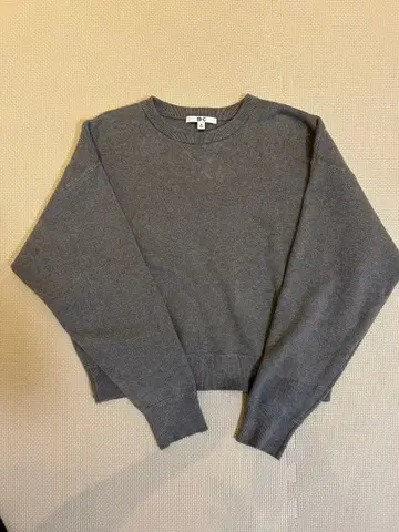 유니클로 스무스 코튼 크루넥 스웨터 그레이 M