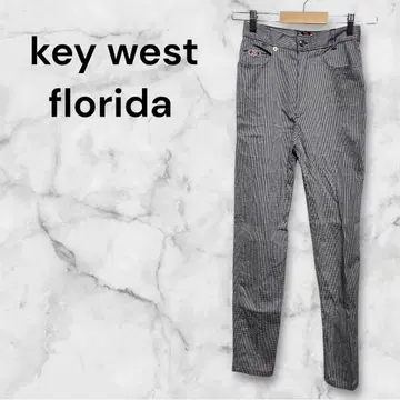 키 웨이스트 스키니 체크 무늬 포켓 치노 팬츠 지퍼 S 사이즈