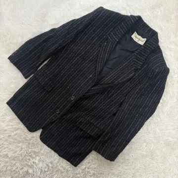 클로드레마 [ M상당 ] 테일러드 자켓 긴팔 핀스트라이프 블랙 일본제