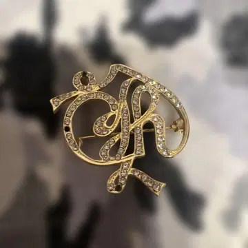 골드 크리스탈 브로치
