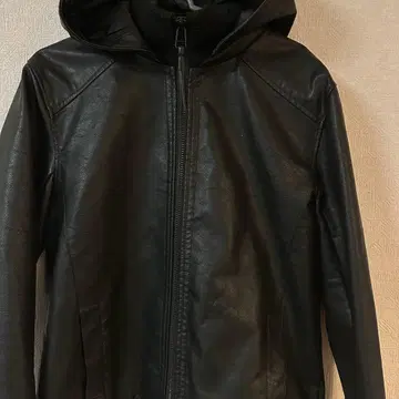 AZUL 블랙 가죽 자켓 후드 부착 L