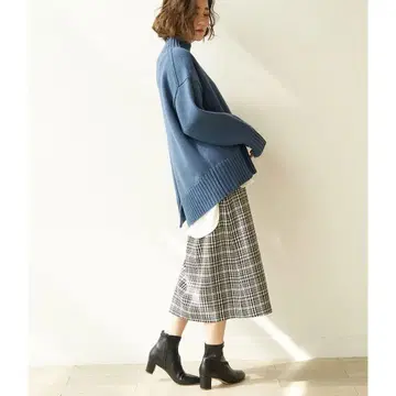 [로페피크닉] 백슬릿 하이넥 니트 풀오버 40 정전기 방지