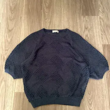 콜디아 니트 퍼프 슬리브 네이비 9 캐주얼 무지 평상복 시크