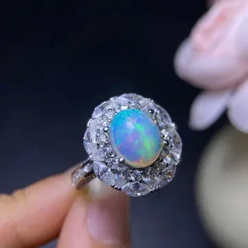 천연 초미 진주 반지 주춧돌 사이즈 약 8 x 10mm