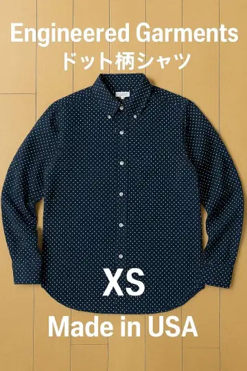 Garments Engineered 도트 무늬 캐주얼 셔츠 네이비