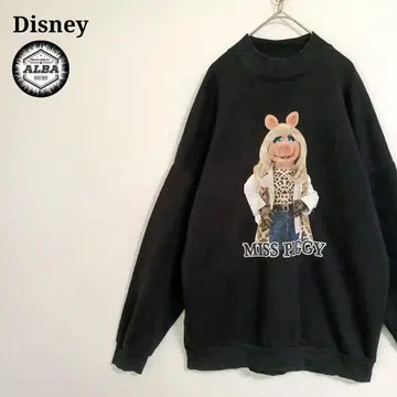 Disney 디즈니 맨투맨 미스 피기 오버 사이즈 블랙