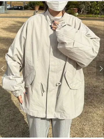 그레이 나일론 자켓(코튼 자켓) 릴랙스핏