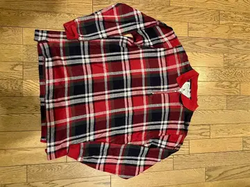 90's Eddie Bauer 체크 하프 지퍼 M