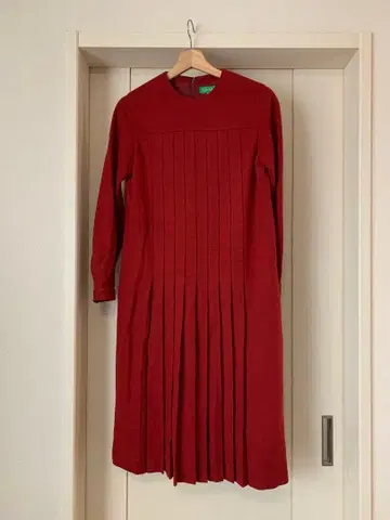 빈티지 원피스 노스탤지어 빨간색 크리스마스 레드 레트로