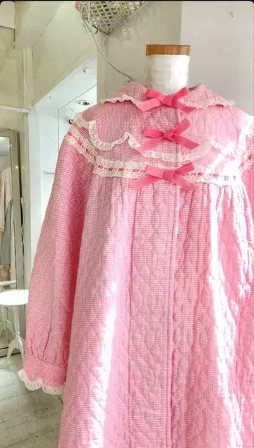 산딸기 구제 의류 퀼팅 코트