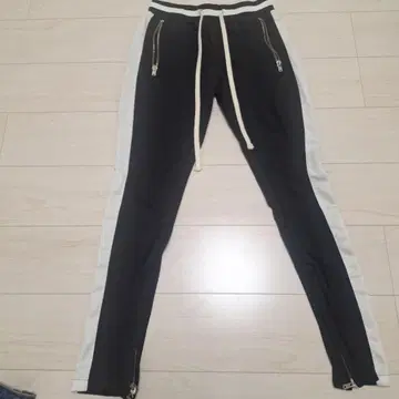 블랙 사이드 스트라이프 팬츠