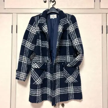 VICEDEPOR 체크 무늬 롱 코트 40 일본제