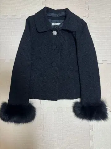 레스 빠세 블랙 퍼 자켓 코트 36