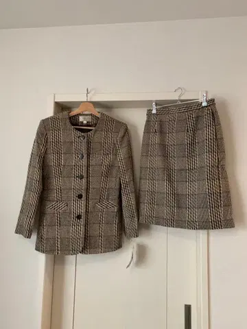 빈티지 수트 셋업 미사용 새상품 체크 무늬