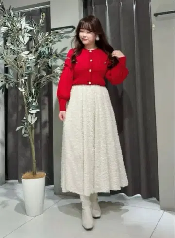 Swingle 샤기 개더 플레어 스커트