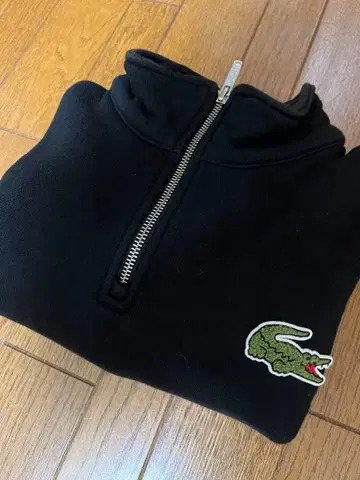 가격 인하 LACOSTE 블랙 하프 지퍼 트레이닝복 M