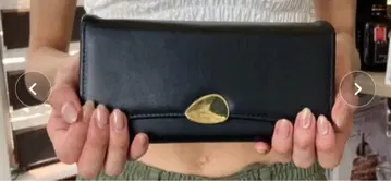 블랙 장지갑 골드 컬러 금장 장식