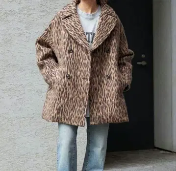 [ TICCA ] 레오파드 샤기 피코트